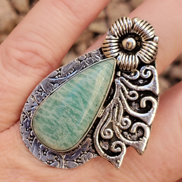 New Amazonite 925 Silver Ring. - Picture 12 of 16